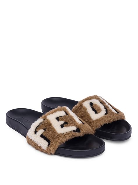 fendi sherpa slides|Fendi.